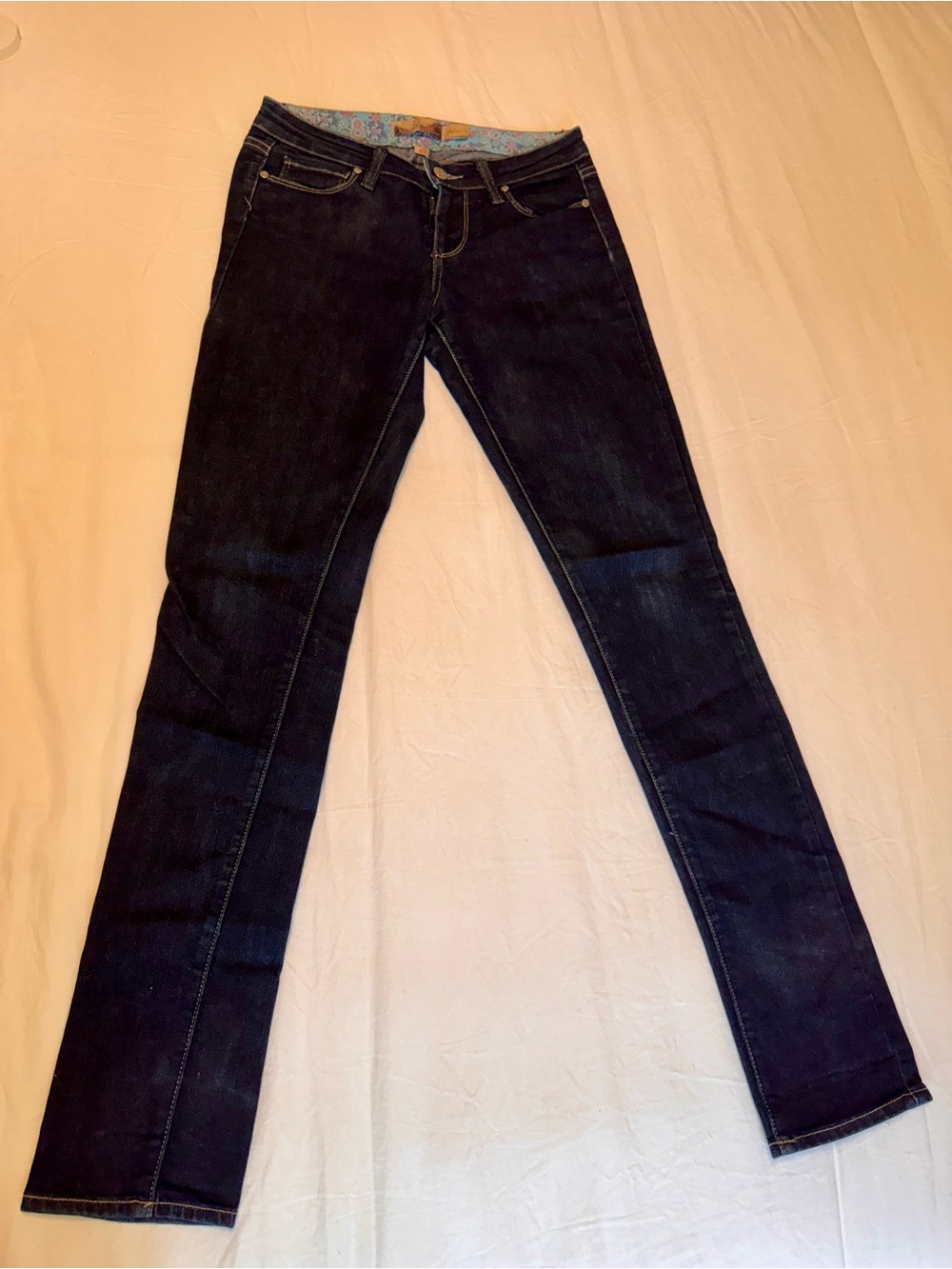 PAIGE Skyline Skinny Jeans 26 Dark Wash Y2K Made USA Stretch Denim